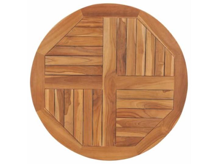 GKHPYURE Tischplatte aus massivem Teakholz, rund, 80 cm, 2,5 cm Massives Teakholz, fein geschliffen, Latten in 4 Richtungen, Durchmesser 80 cm, Dicke 2,5 cm, Essbereich