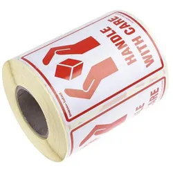 RS PRO, Sicherheitskennzeichnung, Handle with Care Parcel Label 108 x 79