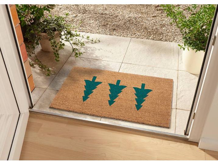 Fußmatte Kokos Green Pine Trees 75 x 45cm Beige