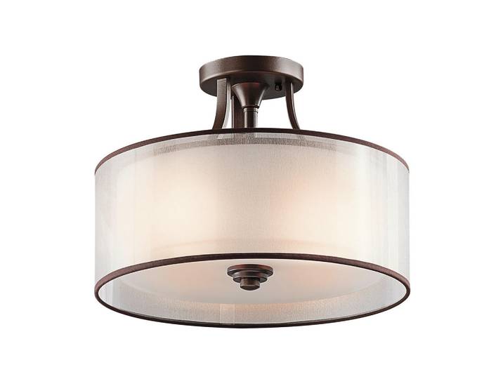 Elstead Lighting Deckenleuchte Lacey, Dunkelbraun, Bronzefarben, Metall, Glas, 27.8 cm, RoHS, Lampen & Leuchten, Innenbeleuchtung, Deckenleuchten, Deckenleuchten
