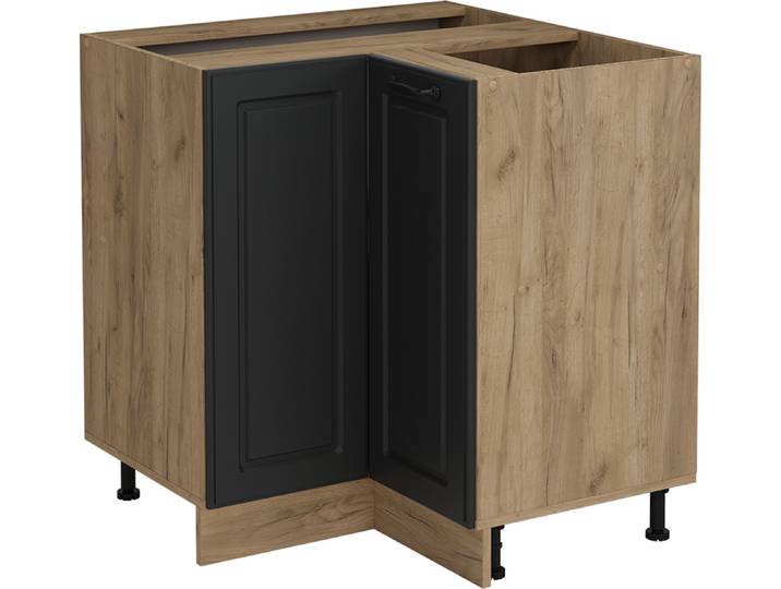 Eckunterschrank Vicco R-Line Anthrazit Landhaus 75.6 cm ohne Arbeitsplatte, Model 53438