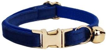 Uplift Essentials Custom Engraved Velvet Safety Cat Collar navy Blue l