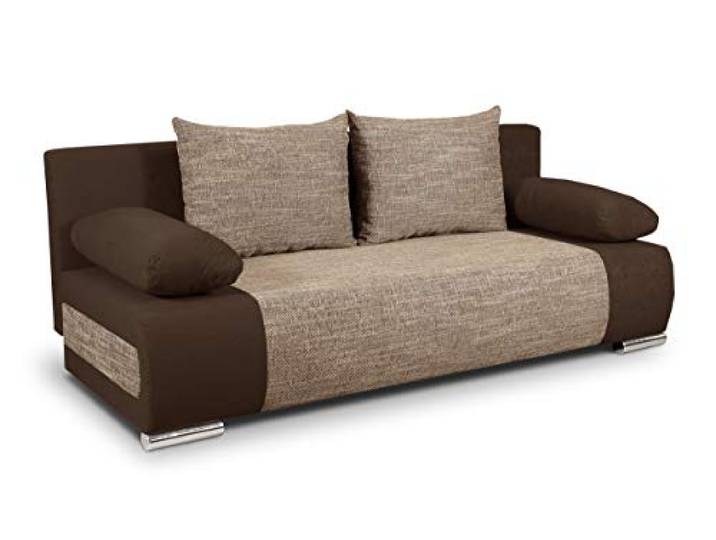 Sofnet - Schlafsofa Naki mit Bettkasten (Alova 68 + Berlin 03) Sofa mit Schlaffunktion, Bettsofa, Schlafcouch, Strukturstoff, Bettkasten, große Schlaffläche, modernes Design