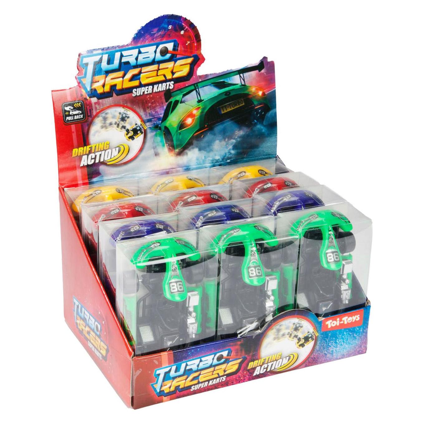 Toi-Toys TURBO RACERS Car -Kart- friction 4 assorted 95x5x3cm in display (12) (70242320)