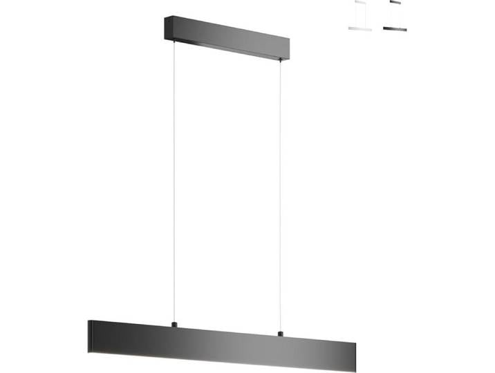 Suspension LED\, métal\, noir mat\, L 91cm
