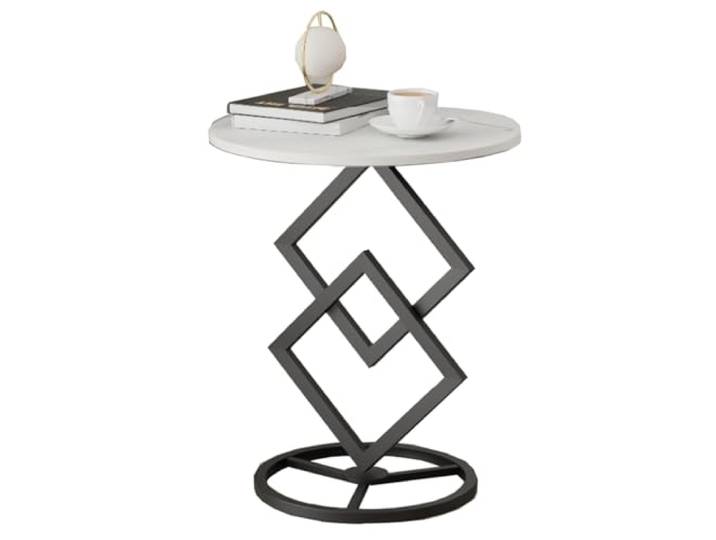 ROHCGHC Beistelltisch, Kleiner runder Martini-Tisch, Couchtisch(/Black,B)