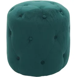 Hocker MCW-D22, Sitzhocker Ottomane, 42x39cm MVG-zertifiziert ~ Samt dunkelgrün