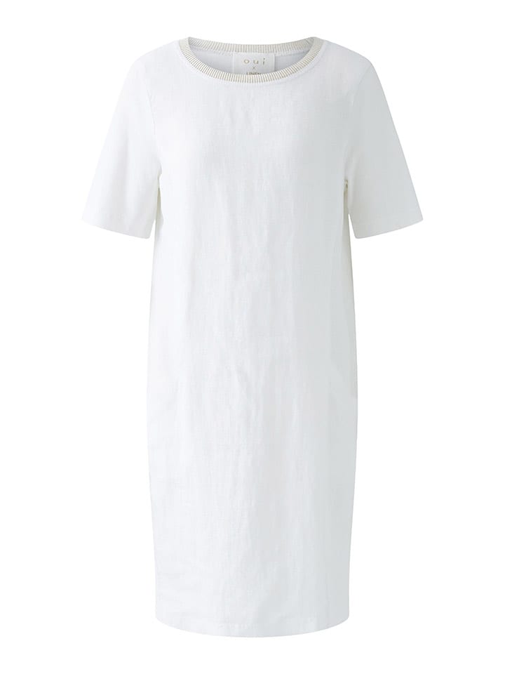 Oui Leinen-Kleid in Weiß - 40