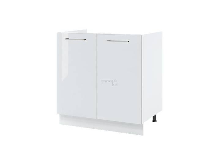 Meuble sous-évier Bellissi Blanc Brillant 2 portes L 80 cm - Cuisineandcie