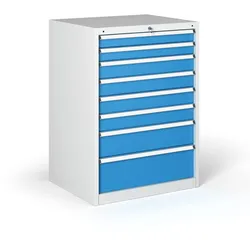 Werkstatt-Schubladenschrank G345, 7 Schubladen, 881 x 653 x 1000 mm, blau