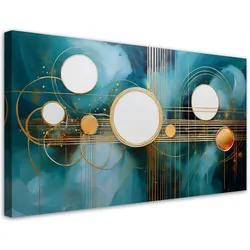 WANDBILD abstrakte geometrische türkisfarbene kreise