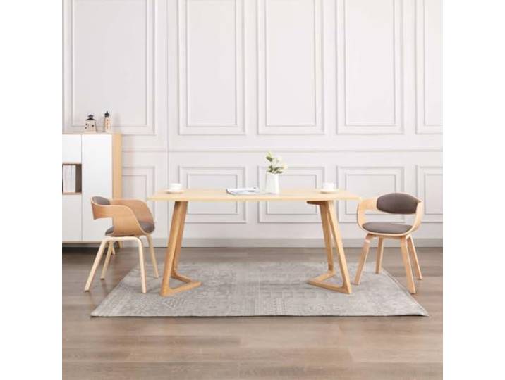 YUTAASU 2er Set Esszimmerstühle Taupe Stoff Bugholz Gepolstert, Ergonomisch, Belastbar Bis 110 Kg, Einfache Montage