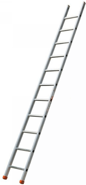 Facal Genia GS250, 8 gradini, 2.59 m - Scala in alluminio semplice singola - Altezza stimata operativa 3.55 m