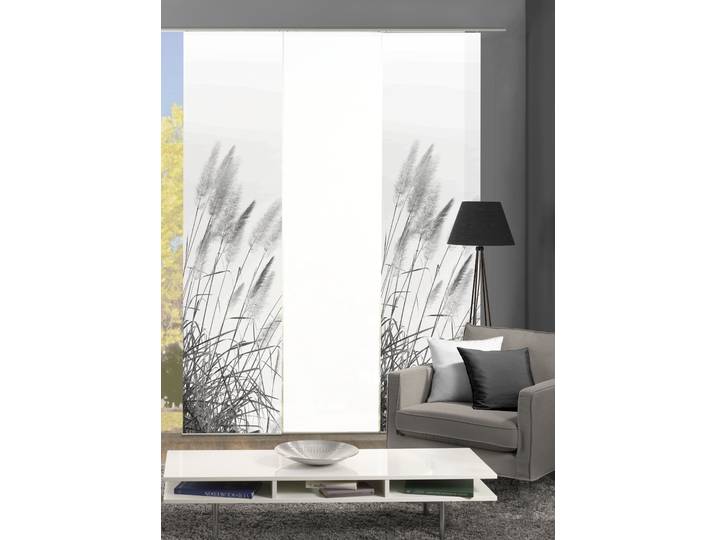 Schiebegardine HOME WOHNIDEEN PAMPAS , grau, B:60cm H:245cm, Polyester, Gardinen, Schiebegardine, DIGITALDRUCK