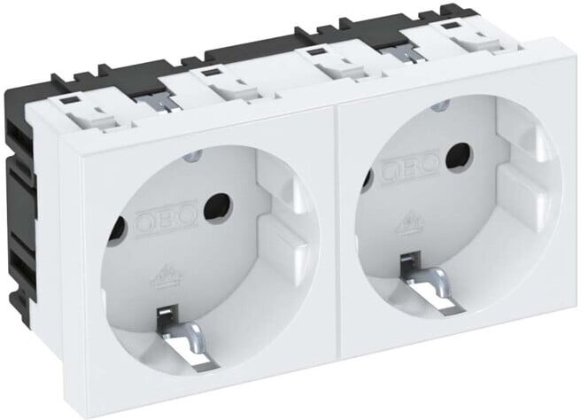 OBO Bettermann Prise 0 degré, 2 pôles avec terre STD-D0 RW2 (6120022)