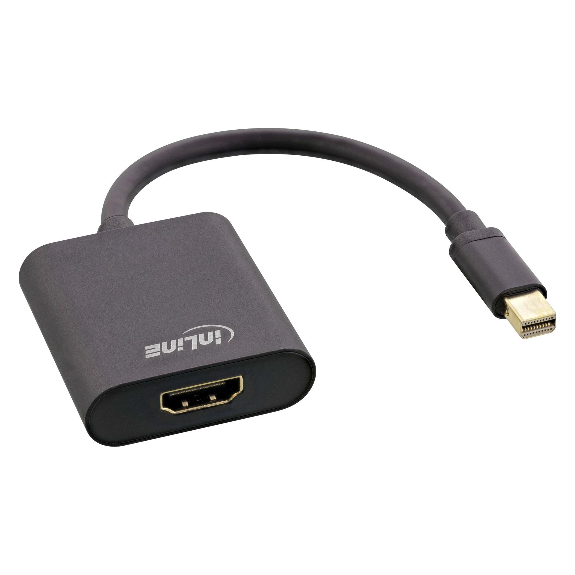 InLine Mini DisplayPort HDMI Adapterkabel Aluminium mit Audio (HDMI) (17193S)