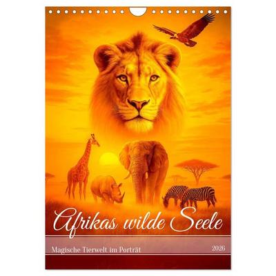 Afrikas wilde Seele - Magische Tierwelt im Porträt (Wandkalender 2026 DIN A4 hoch), CALVENDO Monatskalender
