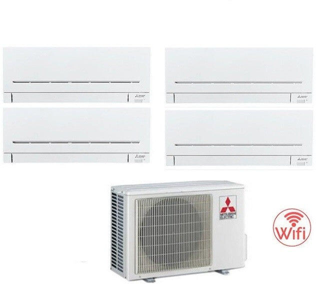 Mitsubishi Electric Condizionatore Climatizzatore MSZ-APVGK Quadri Split Inverter R32 Wi-Fi 9000+9000+9000+9000 Con MXZ-4F72VF4