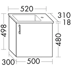 Burgbad Mineralguss-Waschtisch+Waschtischunterschrank System 30 Preisgruppe 4 Sana Trend- oder SHLK052LF5348C0001