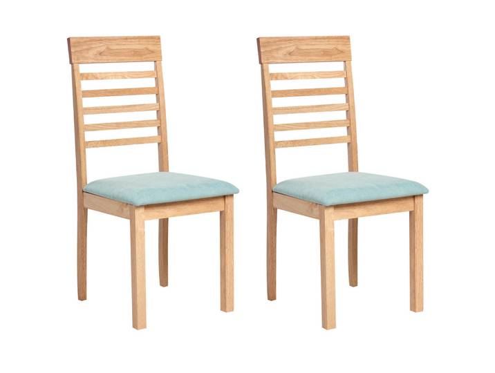Beliani Esszimmerstuhl 2er-Set Mintgrün Ortley, Braun, Mintgrün, Holz, 40x96x51 cm, Esszimmer, Stühle