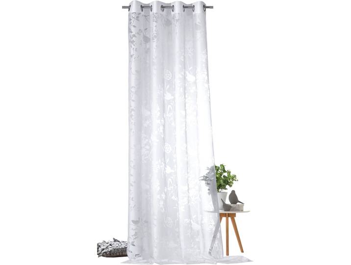 Vorhang WECKBRODT Shorty, 1 Stück, Ösen, transparent, Motiv Vögel und Zweige Gr. 1, beige (natur), B:140cm H:160cm, Ausbrenner, Polyester, Viskose, Gardinen, Vorhang, Ausbrenner, Allover,transparent,Motiv Vögel und Zweige, Gardine, Store