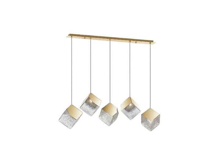 LED Design Hängelampe „Priscilla“ 5-flammig Gold, Transparent Schuller
