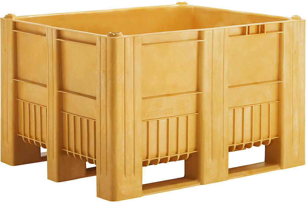 Palettenbox, Volumen 610 l, gelb kaiserkraft