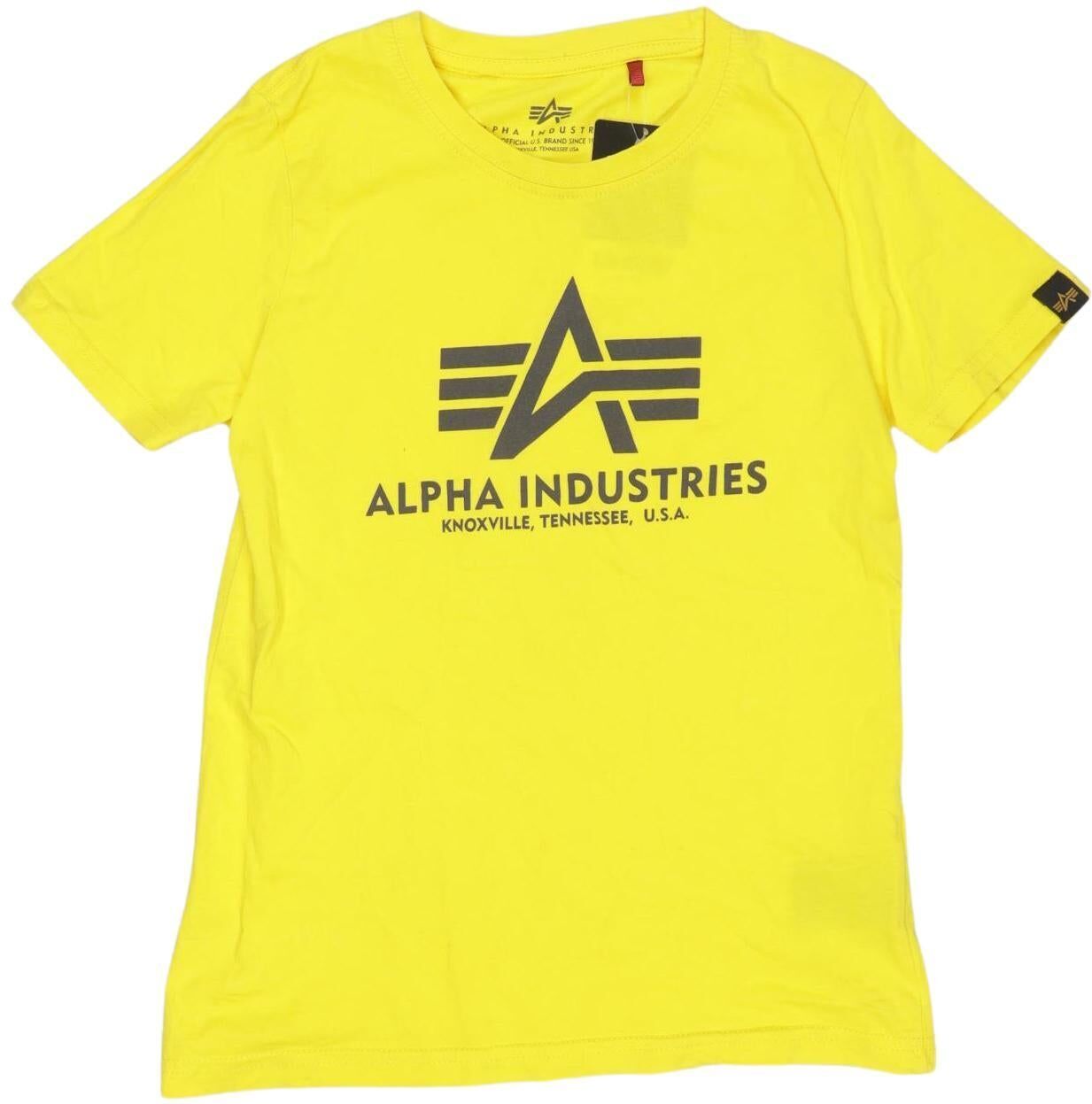 Alpha industries Jungen T-Shirt, Neon, Gr. EU 128, Baumwolle - Second Hand