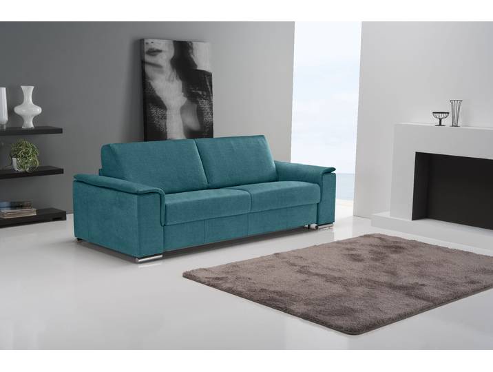 Schlafsofa EGOITALIANO Cecilia, modern & elegant, erstklassiger Sitzkomfort, Dauerschläfer , blau (teal), B:234cm H:85cm T:102cm, Sofas, Schlafsofa, inkl. Matratze und hochwertigem Metallbettrahmen, toller Schlafkomfort