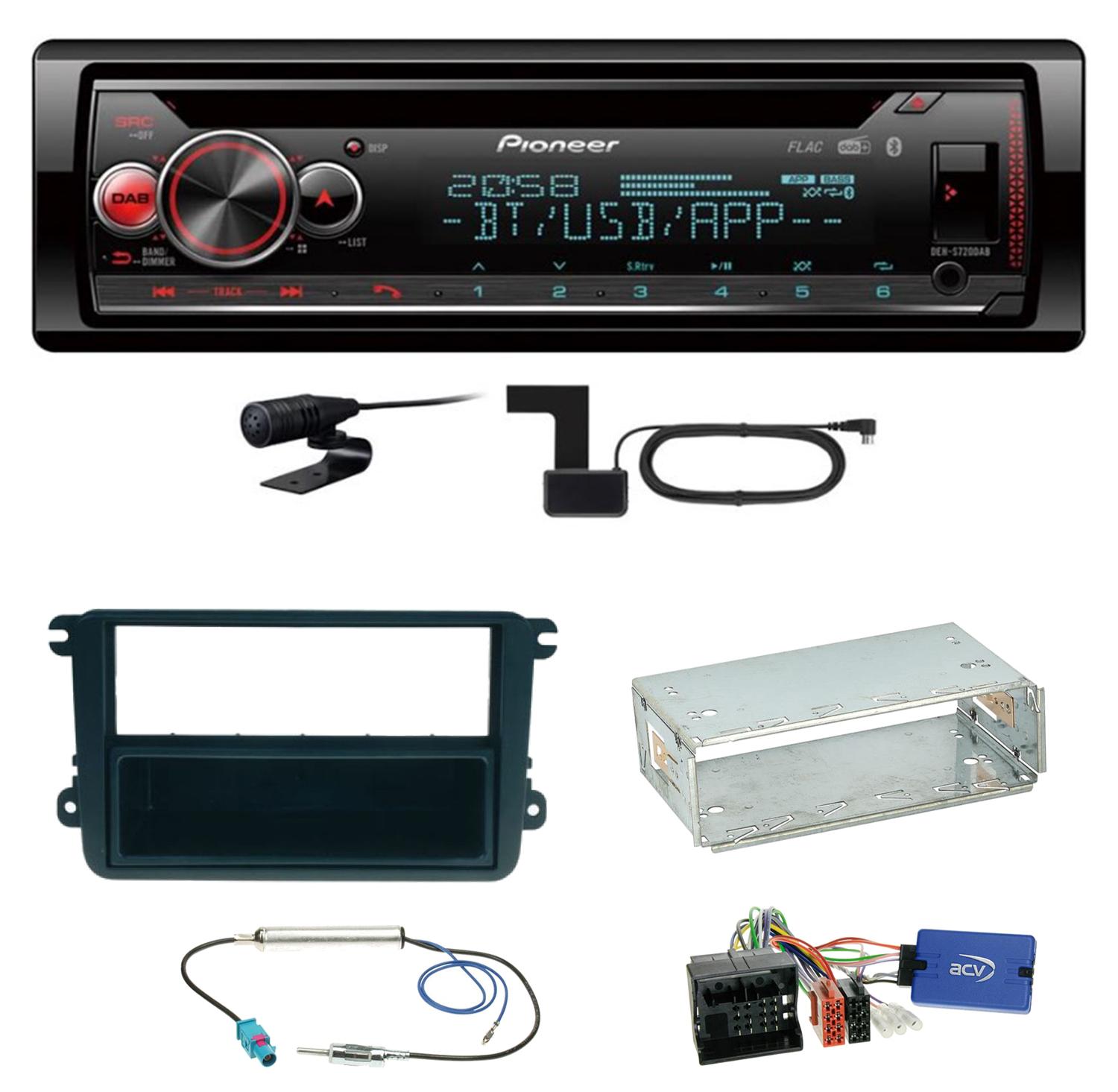 Pioneer DEH-S720DAB Bluetooth USB MP3 Einbauset für Seat Leon Alhambra Altea XL