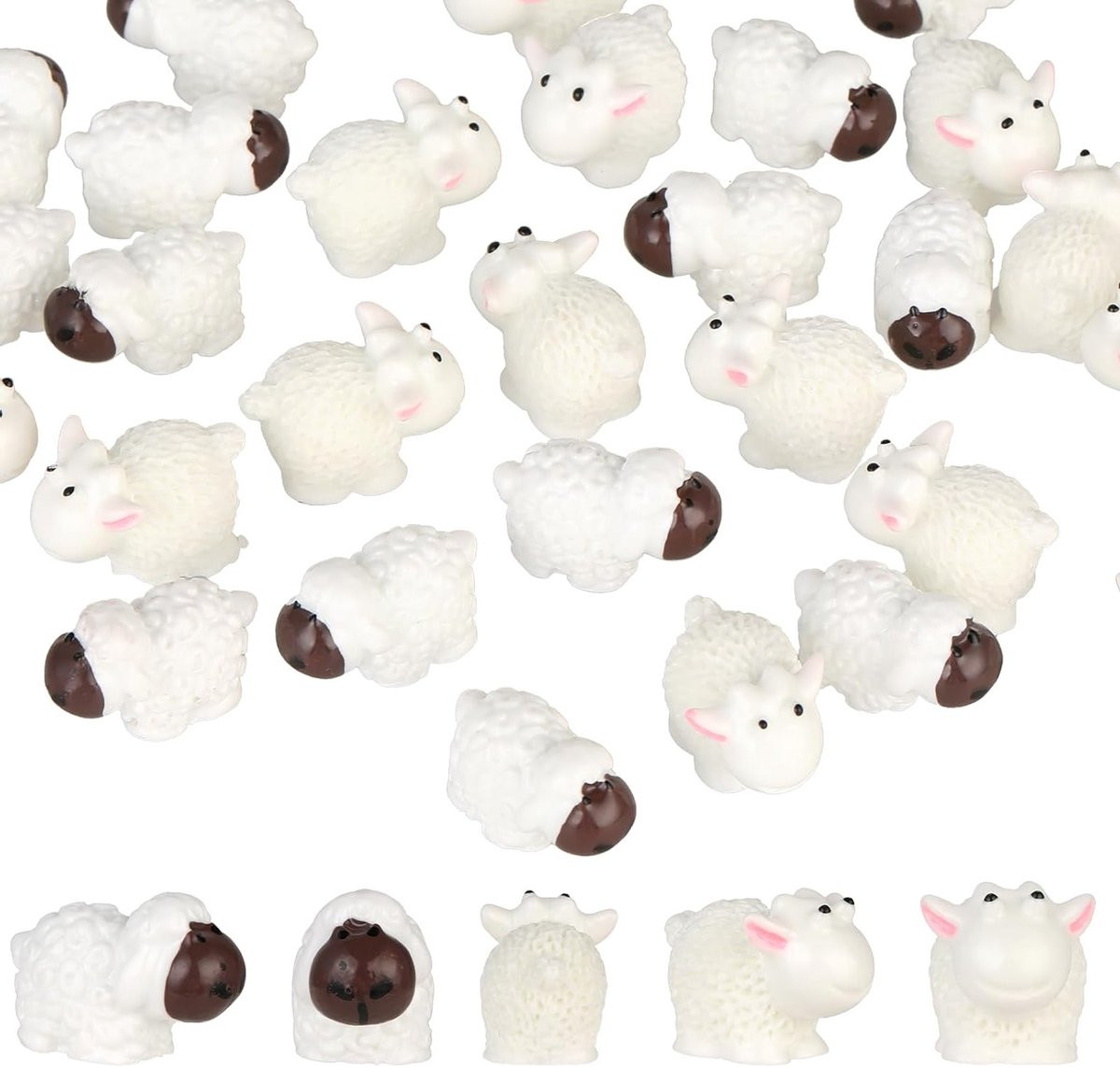 Set van 30 Miniatuur Schapen Figuren voor Decoratie van Miniatuurtuinen en Moslandschappen