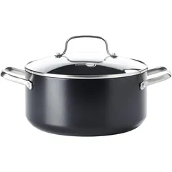 Greenpan Copenhagen Kookpot met keramische antikleeflaag met deksel 20cm (CC003345001), Pfanne + Kochtopf, Silber, Schwarz