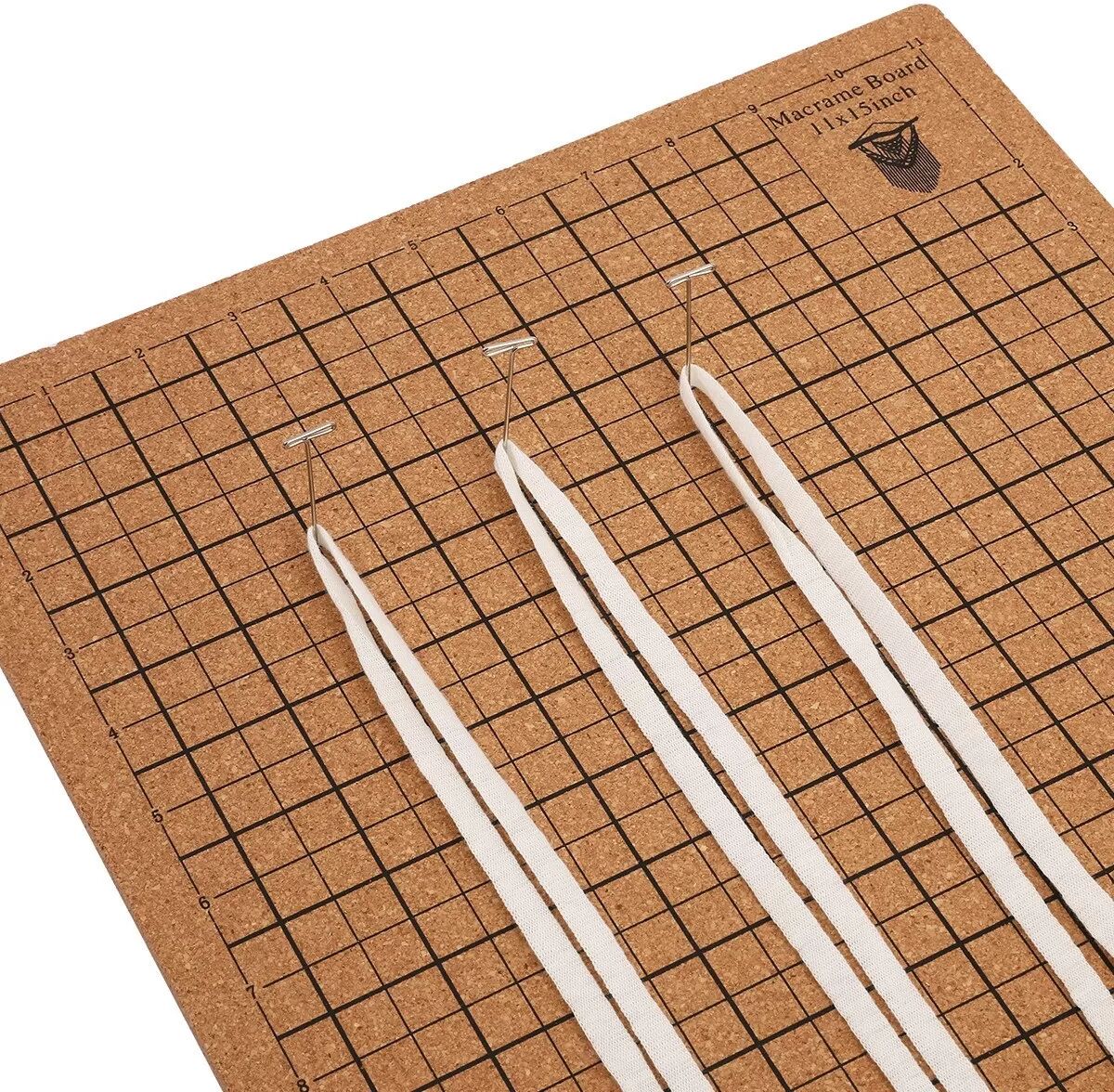INF Macrame Board Set compatible with Macrame Crafting Tools - Planche de nouage rectangulaire 28x38cm avec 100 épingles