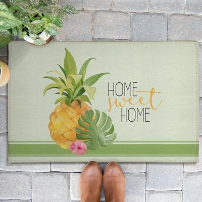 Laural Home Pineapple Home Sweet Home Outdoor Door Mat