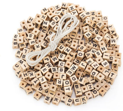 Buchstabenwürfel aus Holz, 8 mm, 300 Stück