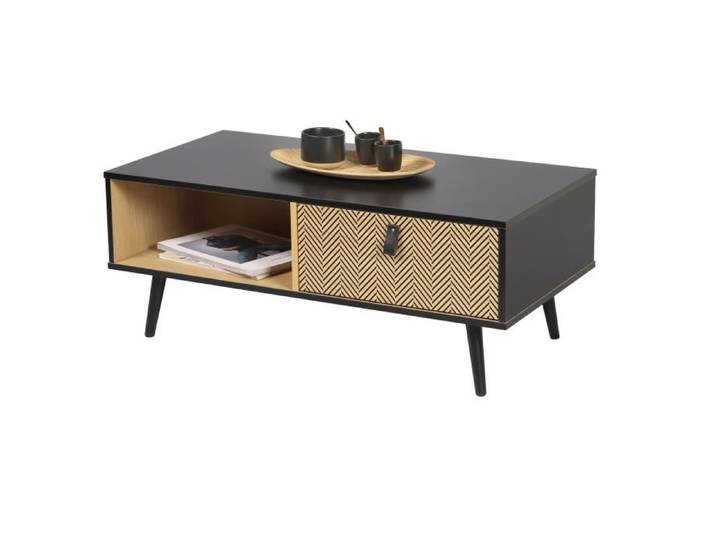 Table basse avec tiroir de style design et moderne – Collection BRISTOL 100x50x40 cm