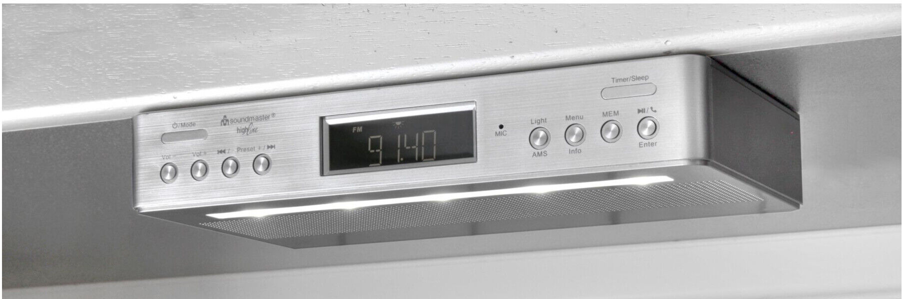 Soundmaster UB-Küchenradio DAB+/UKW UR2045SI silber Bluetooth Kochtimer)