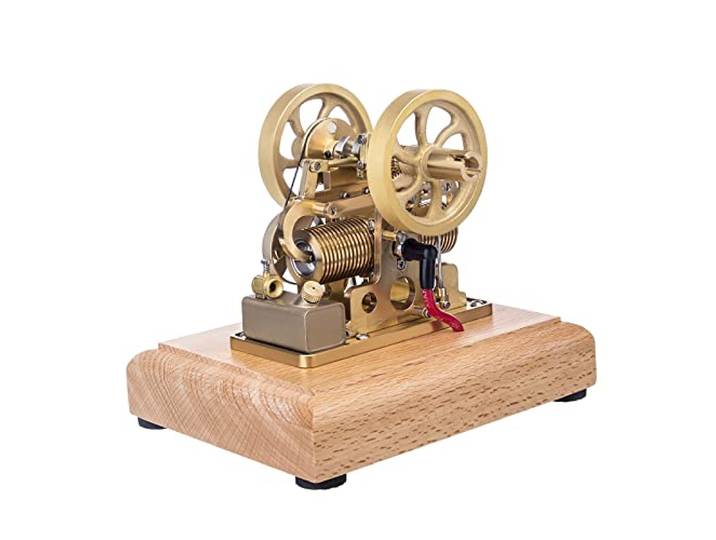 Joytopiaminds Retrol Dampfmaschinen-Modellbausatz, 1,9-cm³-Atkinson-Zyklus-Viertakt-Gasmotor mit Differential-Gegenkolben und Holzsockel, Physik-Lernspielzeug für Erwachsene