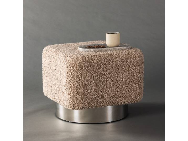 Pouf Newton 45 x 38 x 45cm Braun/Beige