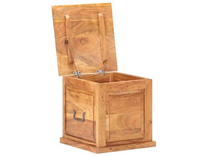 SALE 2026 Coffre Extérieur Charge de 150 KG Brun - Coffre 40x40x40cm Bois d'acacia solide 15.52 Kg 952582