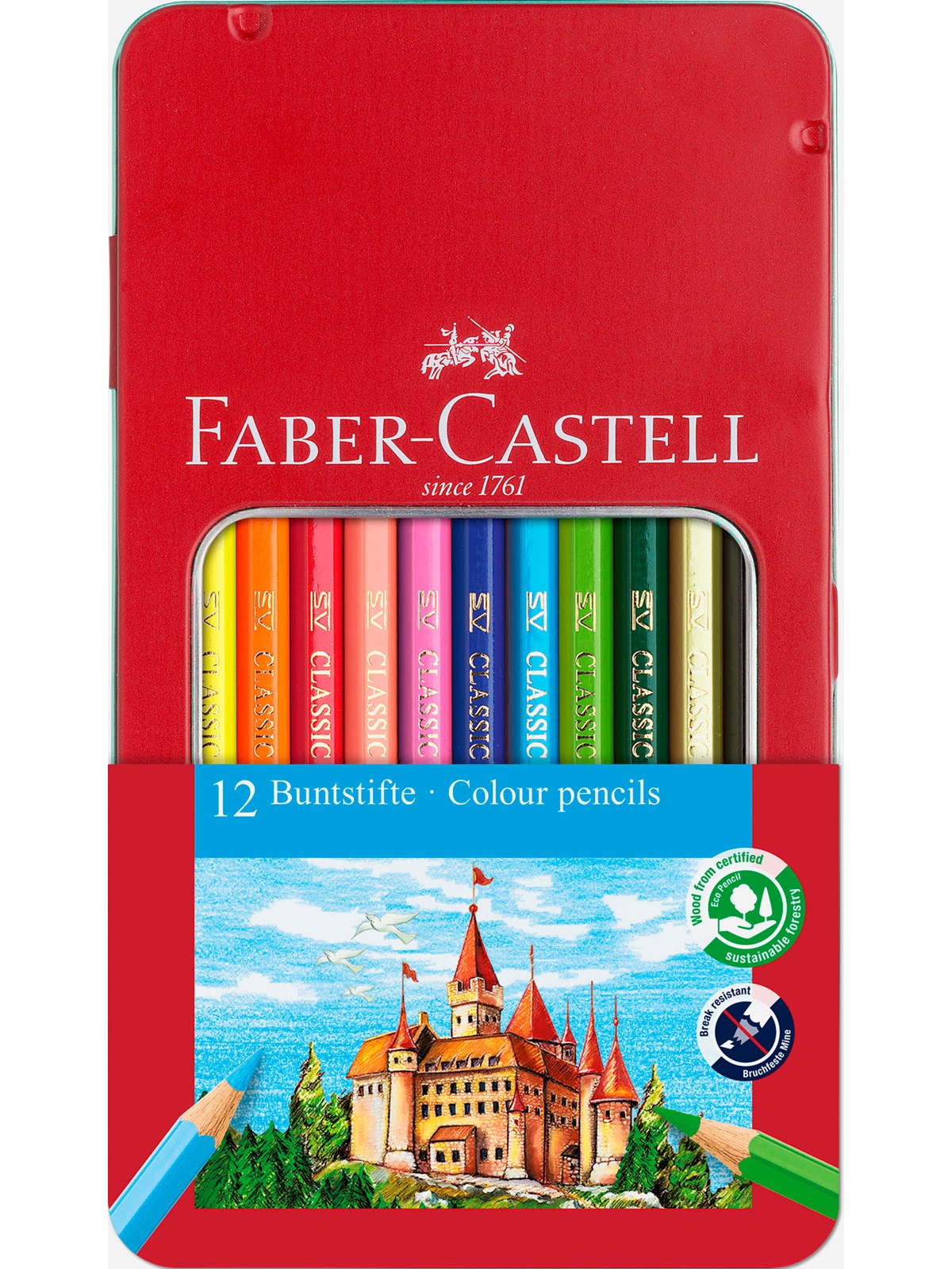 Faber-Castell Buntstift hexagonal 12er-Metalletui