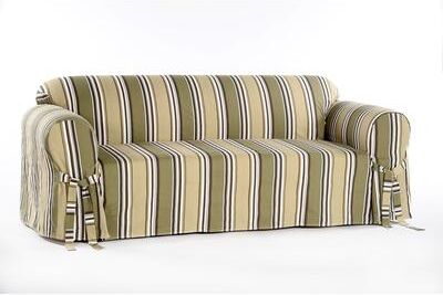 Classic Slipcovers Classic Stripe Cotton Loveseat Slipcover