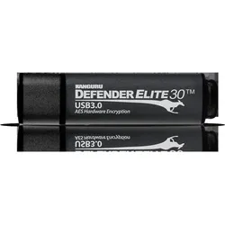 iStorage 64GB Kanguru Defender Elite30 (64 GB, USB-A), USB Stick, Grau, Schwarz