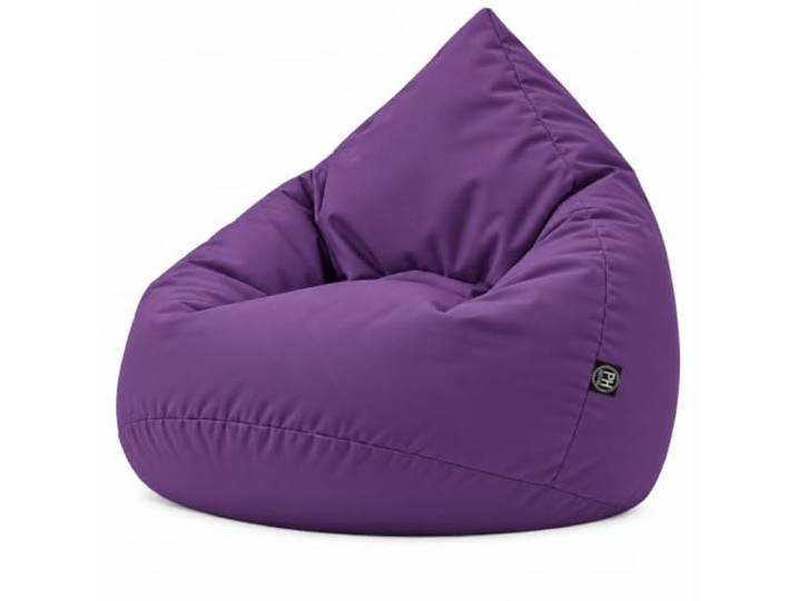PATCH HOME Sitzsack Erwachsene Tropfenform Jumbo Lila mit Füllung Beanbag für Gaming Relaxen: nachfüllbar mit Reißverschluss, wasserabweisend für drinnen & draußen, In Deutschland Hergestellt