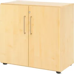 bümö Aktenschrank abschließbar, Büroschrank Holz 80cm breit in Ahorn - abschließbarer Schrank mit Aktenregal für's Büro & Arbeitszimmer, Büro Möbel