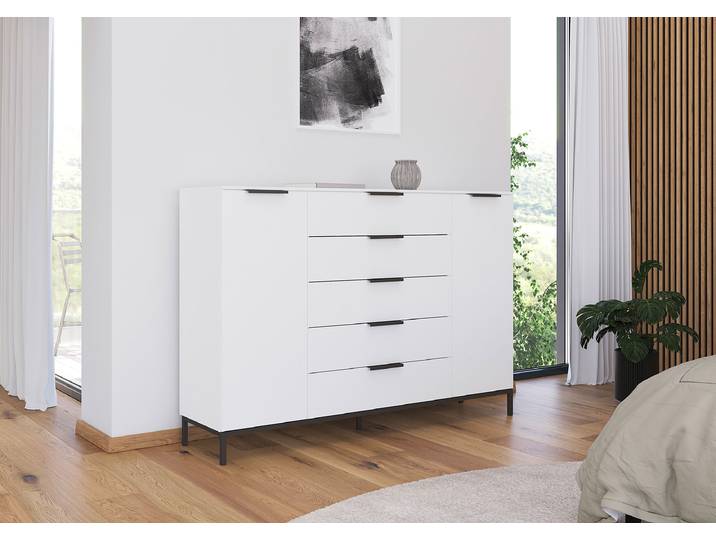 Buffet Flipp avec structure - 111 cm 160cm Blanc/Blanc alpin/Gris