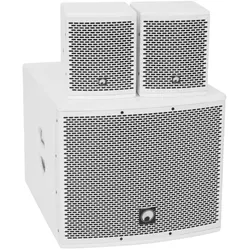 Omnitronic Molly-12A Aktives PA-Lautsprecher-Set inkl. Subwoofer, Bluetooth (Aktiv), PA Lautsprecher, Weiss