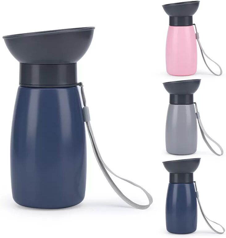INF Tragbare Haustier-Wasserflasche - 600ml Grauer Reisebecher