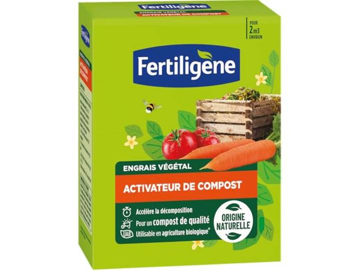 FERTILIGENE - Engrais Végétal Activateur de Compost 1\,2 kg - Accélère la décomposition des déchets types légumes et fruits - Pour un compost riche en éléments nutritifs - Jusqu'à 2m² environ