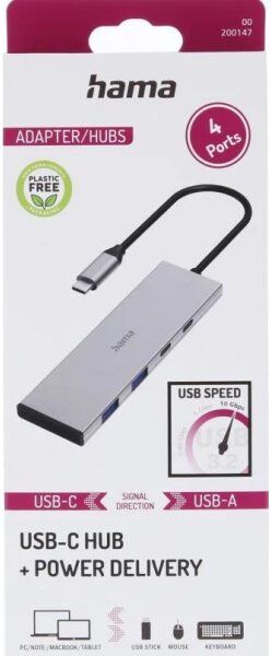 Hama Usb-C Hub, Usb 3.2 Gen2, 2 X Usb-C, 2 X Usb-A